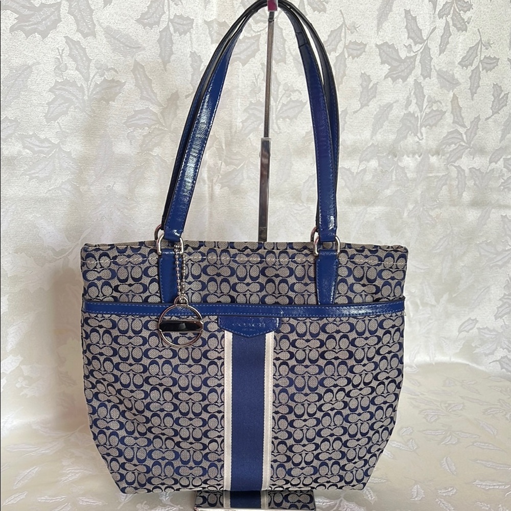 COACH SIGNATURE STRIPE TOTE